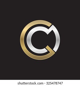 C empresa círculo inicial ou CO OC logotipo fundo preto