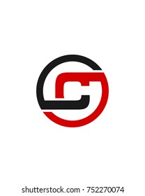 C initial circle company logo black red
