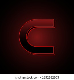 C Initial Futuristic Modern Dark Black Red Light Modern Graphic Design EPS10