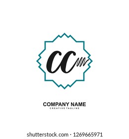 C C Initial Handwriting Logo Template Vector 
