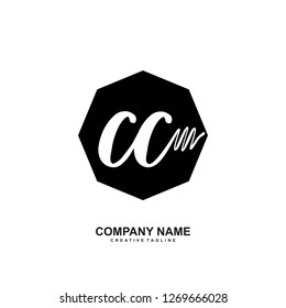 C C Initial Handwriting Logo Template Vector 