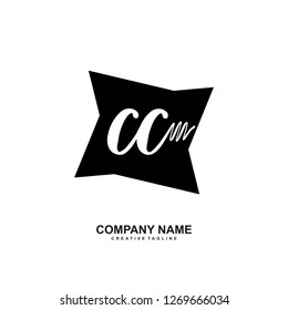 C C Initial Handwriting Logo Template Vector 