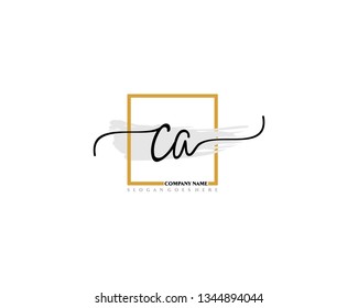 C A Initial Handwriting Logo Template