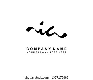 I C Initial Handwriting Logo Template