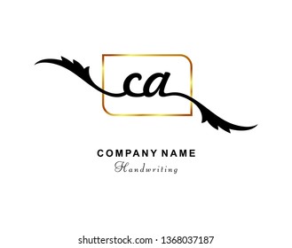 C A Initial Handwriting Logo Template