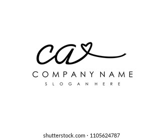 C A Initial handwriting logo vector
