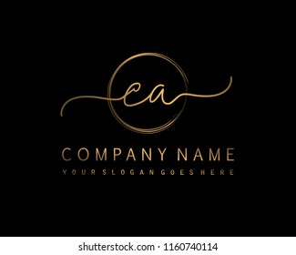 C A Initial handwriting logo vector