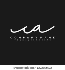 C A Initial handwriting logo vector