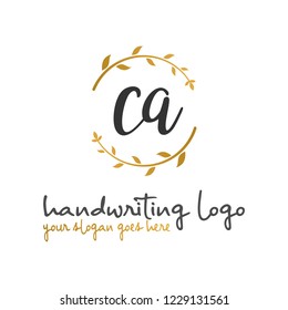 C A Initial handwriting logo vector