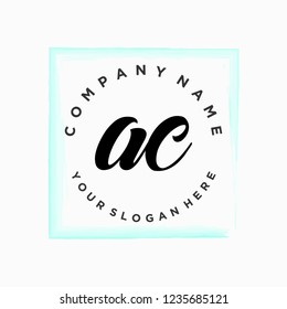  A C Initial handwriting logo vector