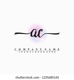  A C Initial handwriting logo vector