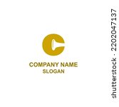 C initial letter, alphabetical logo on musical istrument shape.