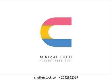 C letra inicial logotipo colorido monograma Icono de ilustración de diseño de vectores