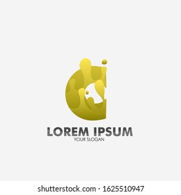 C initial letter logo icon with liquid effect for creative and business company