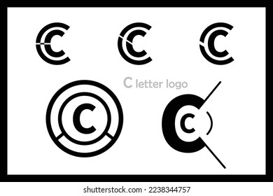 C initial letter logo, minimalist modern business logo design, vector illustration, simple logo icon template eps 10