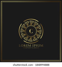 C Initial Letter Luxury Logo template in vector art for Restaurant, Royalty, Boutique, Cafe, Hotel, Heraldic, Jewelry, Fashion and other vector illustration.
