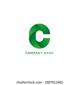 C Initial Letter with Minimalist Gradient Logo. Typography for company and business logo.