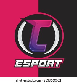 C initial letter monogram Esport and gamer team logo illustration design. mascot esport logo design