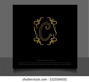 C initial letter vintage logo, modern logo template with simple design. Eps 10.