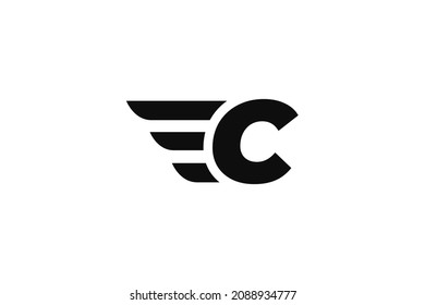 C Initial letter wings logo vector design
