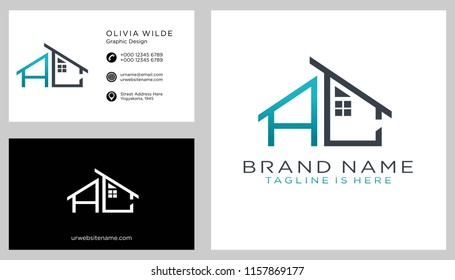 A C initial logo with business card vector template
