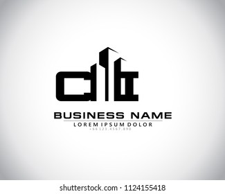 C I Initial logo concept with building template vector.