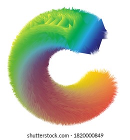 C initial logo design, rainbow color, vector EPS10