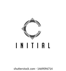 C Initial logo letter, which is formed in crochet like a star.