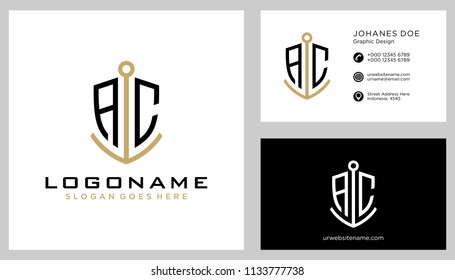 A C initial logo template vector