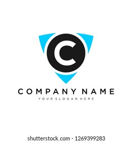 C initial logo template vector