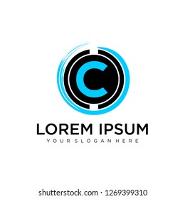 C initial logo template vector