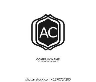 A C Initial logo template vector