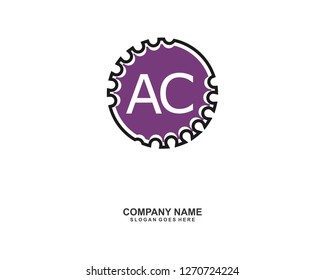 A C Initial logo template vector