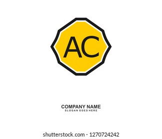 A C Initial logo template vector