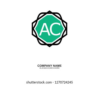 A C Initial logo template vector