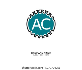 A C Initial logo template vector