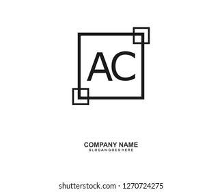 A C Initial logo template vector