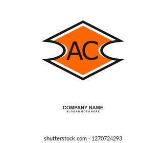 A C Initial logo template vector