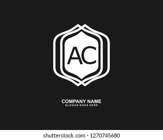  A C Initial logo template vector