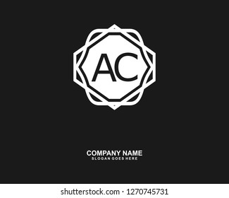  A C Initial logo template vector