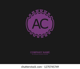  A C Initial logo template vector