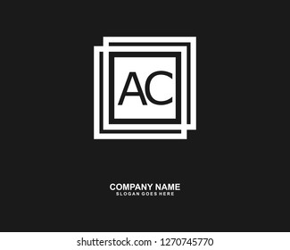  A C Initial logo template vector