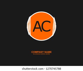  A C Initial logo template vector
