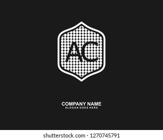  A C Initial logo template vector