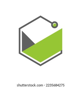 C initial logo vector design, hexagon, abstract connection