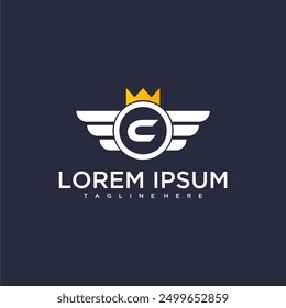 C initial monogram for business logo with eagle image