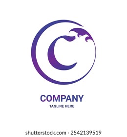 C Logotipo De La Hoja De Naturaleza Inicial