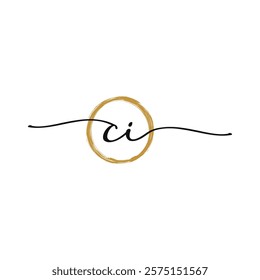 C I Initial Script Letter Beauty Logo Template