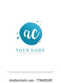 A & C initial splash logo template vector