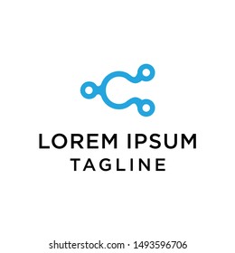 C initial Tech logo vector set, Cool C Initial Wire logo template vector